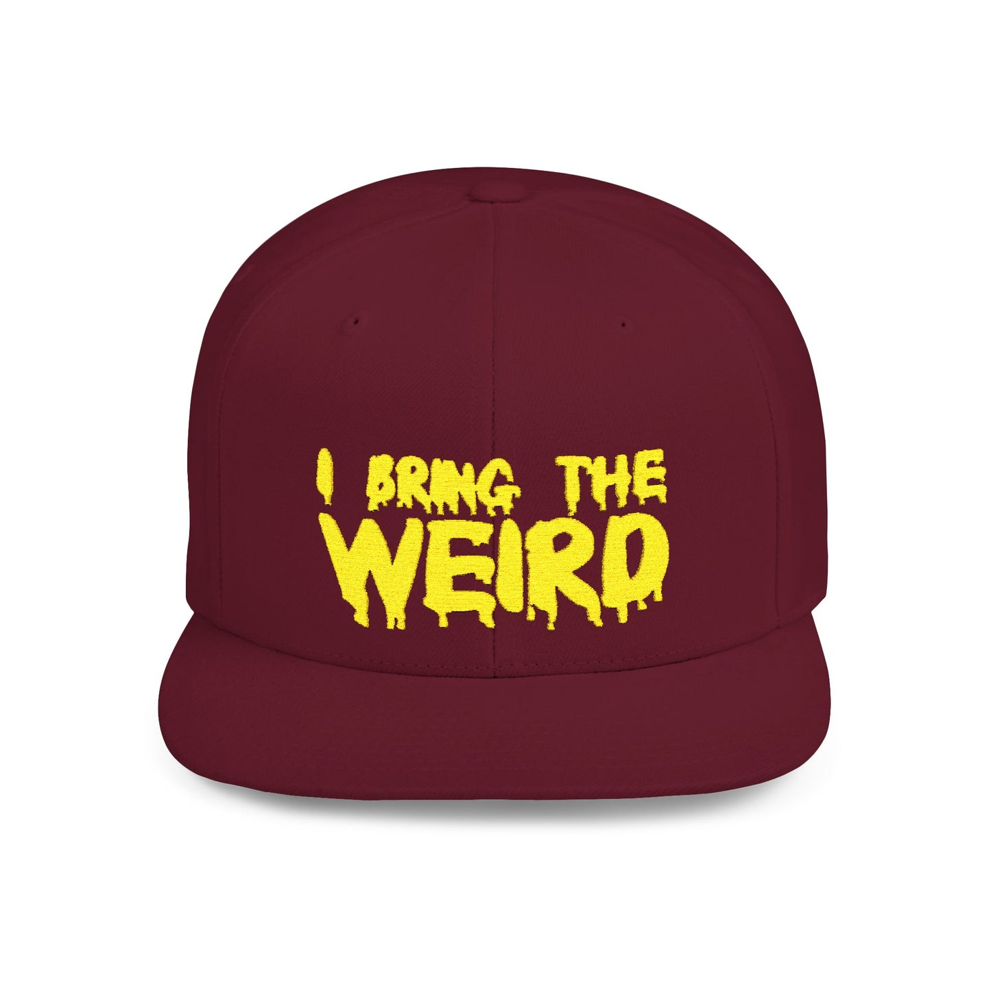 I BRING THE WEIRD Classic Flat Bill Trucker Cap - Yellow