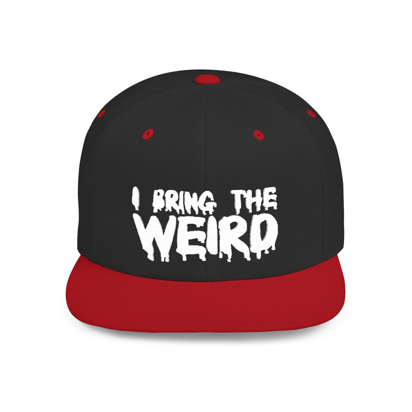 I BRING THE WEIRD Classic Flat Bill Trucker Cap - White