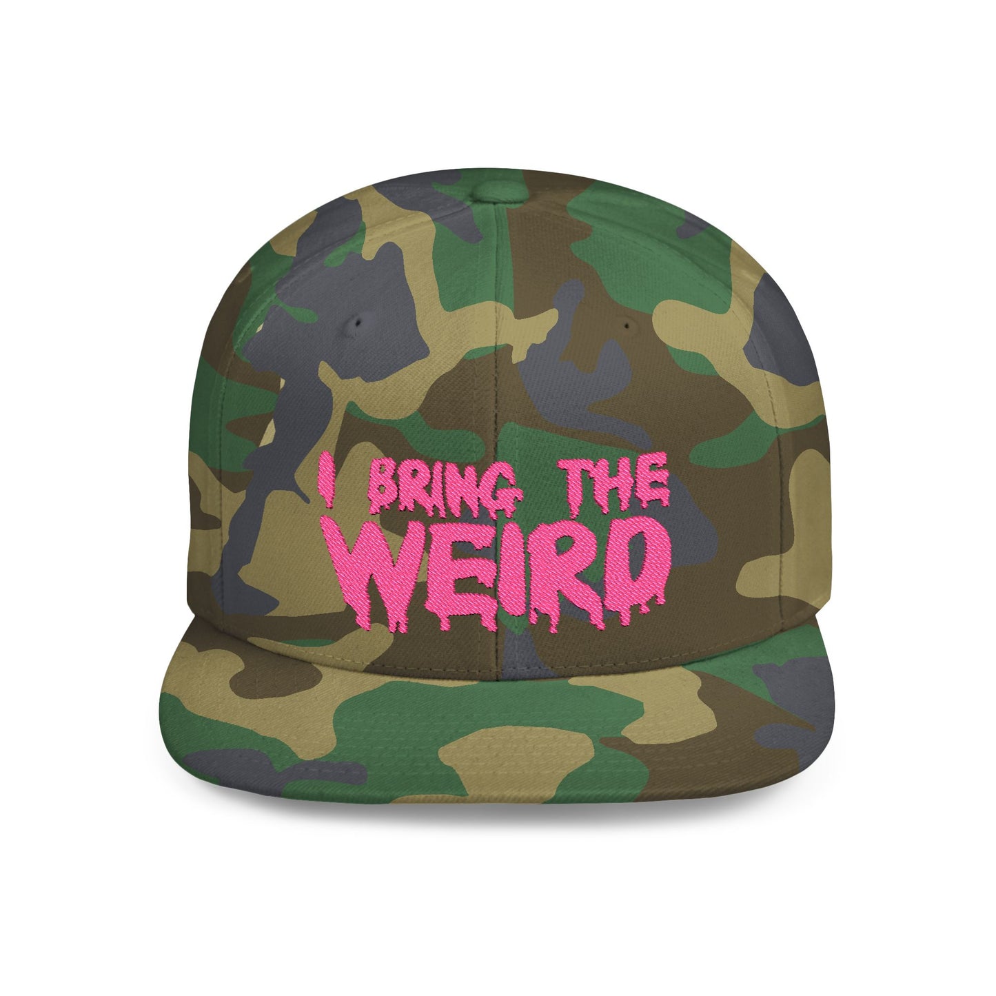 I BRING THE WEIRD Classic Flat Bill Trucker Cap - Pink