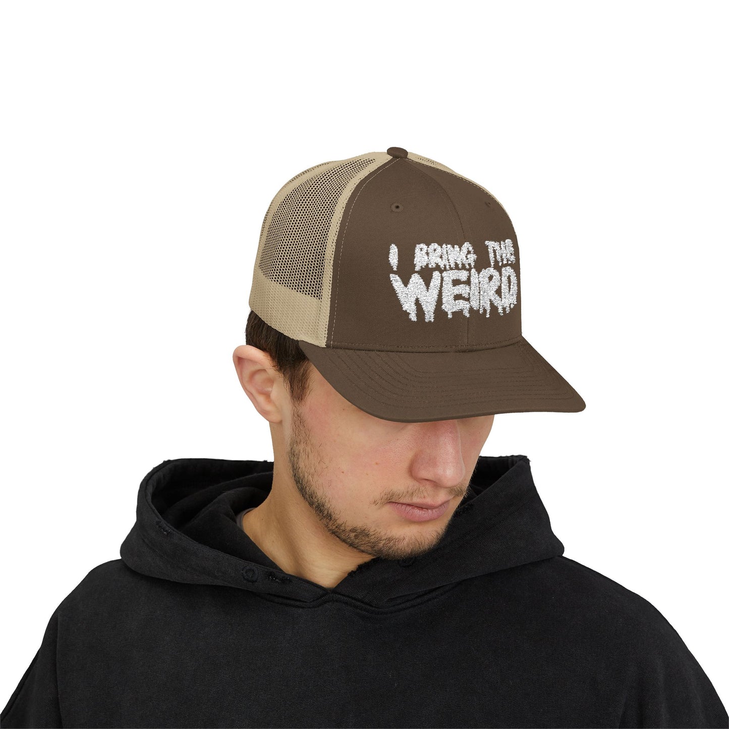 I BRING THE WEIRD Snapback Trucker Cap - Silver
