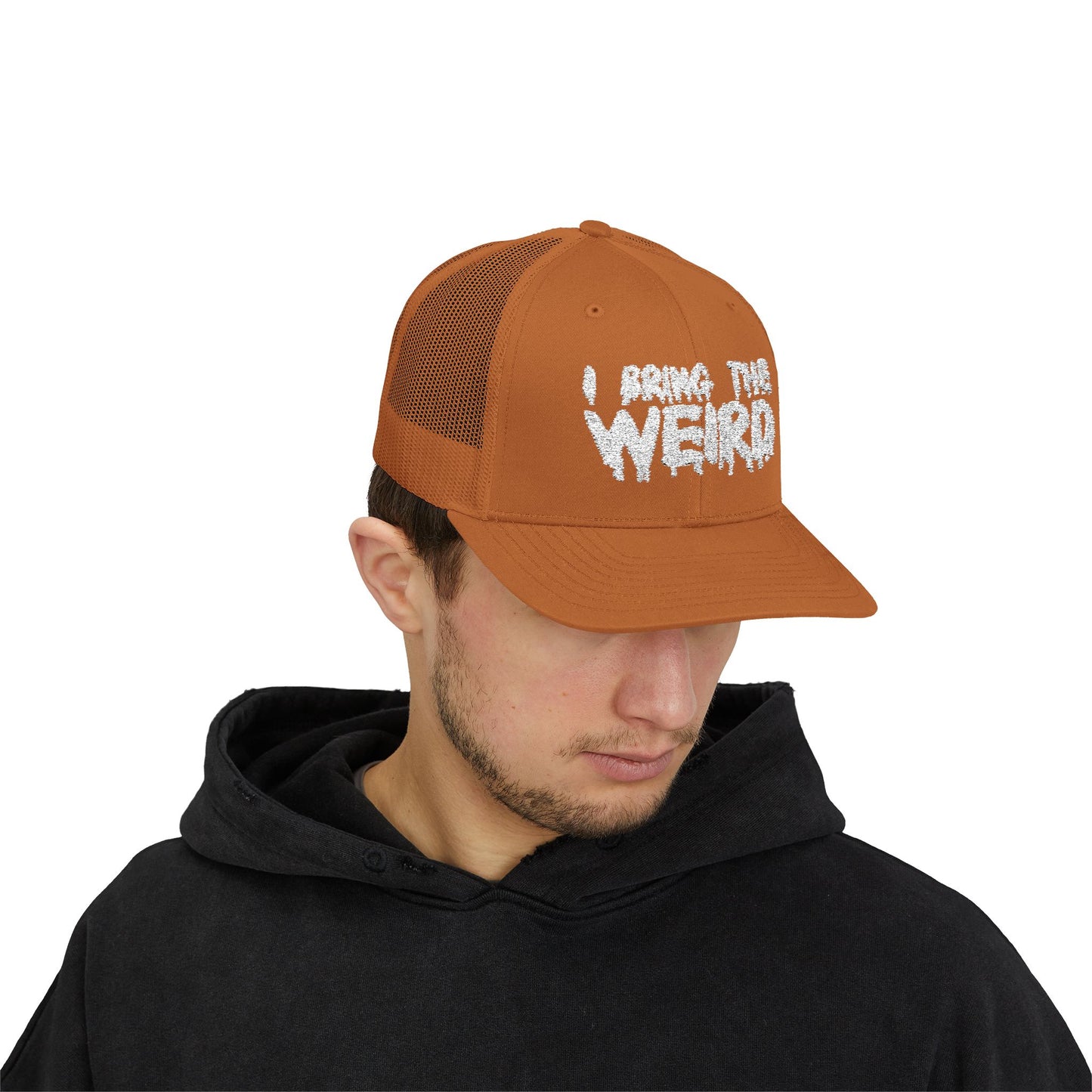 I BRING THE WEIRD Snapback Trucker Cap - Silver