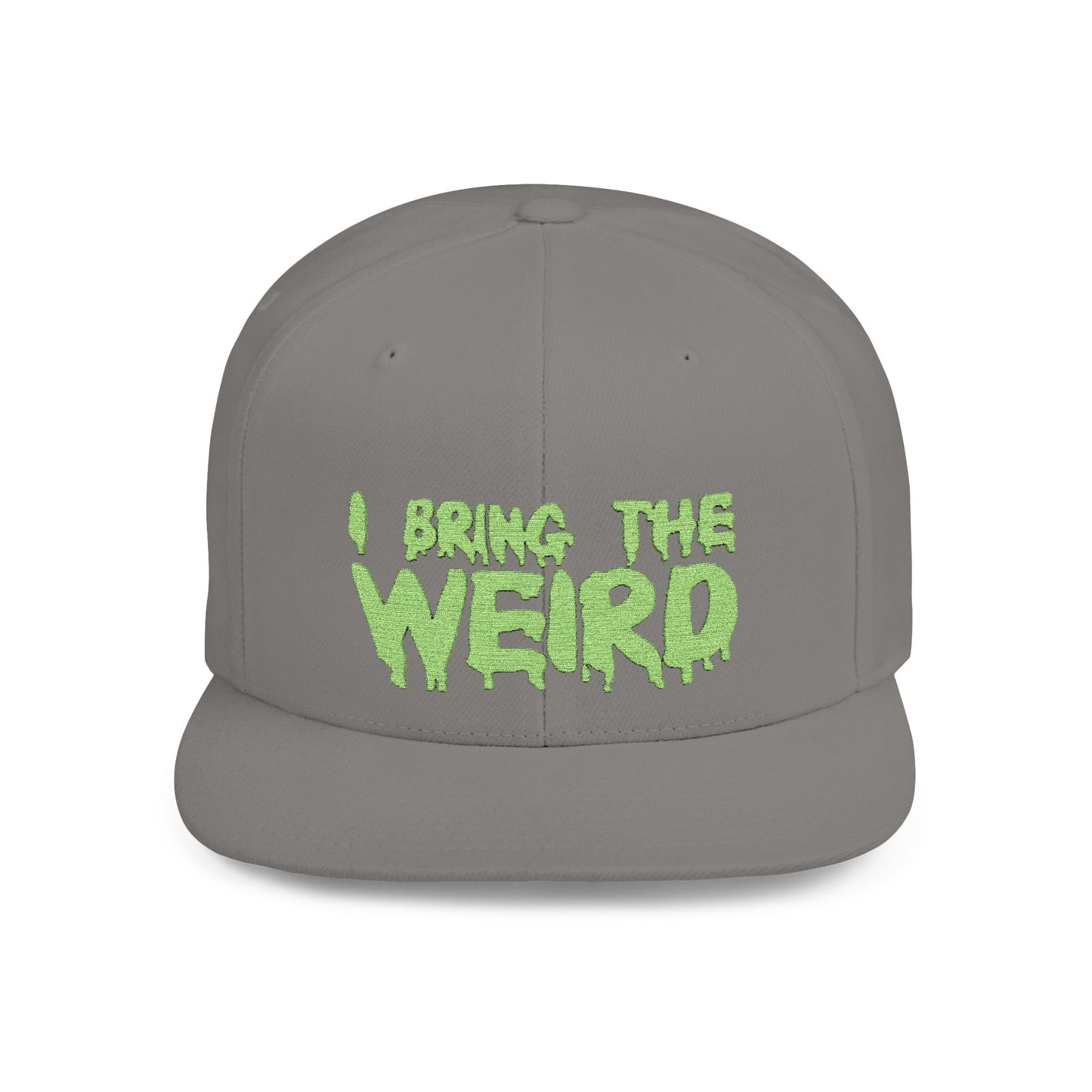 I BRING THE WEIRD Classic Flat Bill Trucker Cap - Neon Green