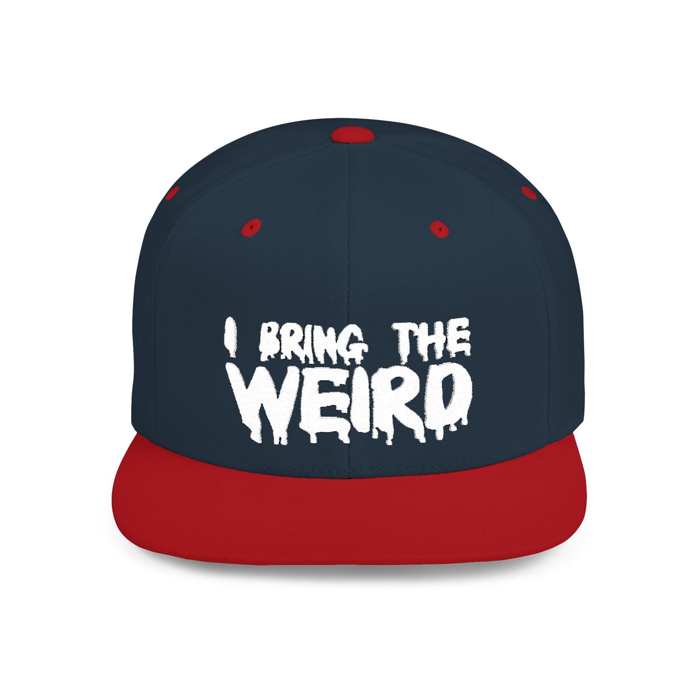 I BRING THE WEIRD Classic Flat Bill Trucker Cap - White
