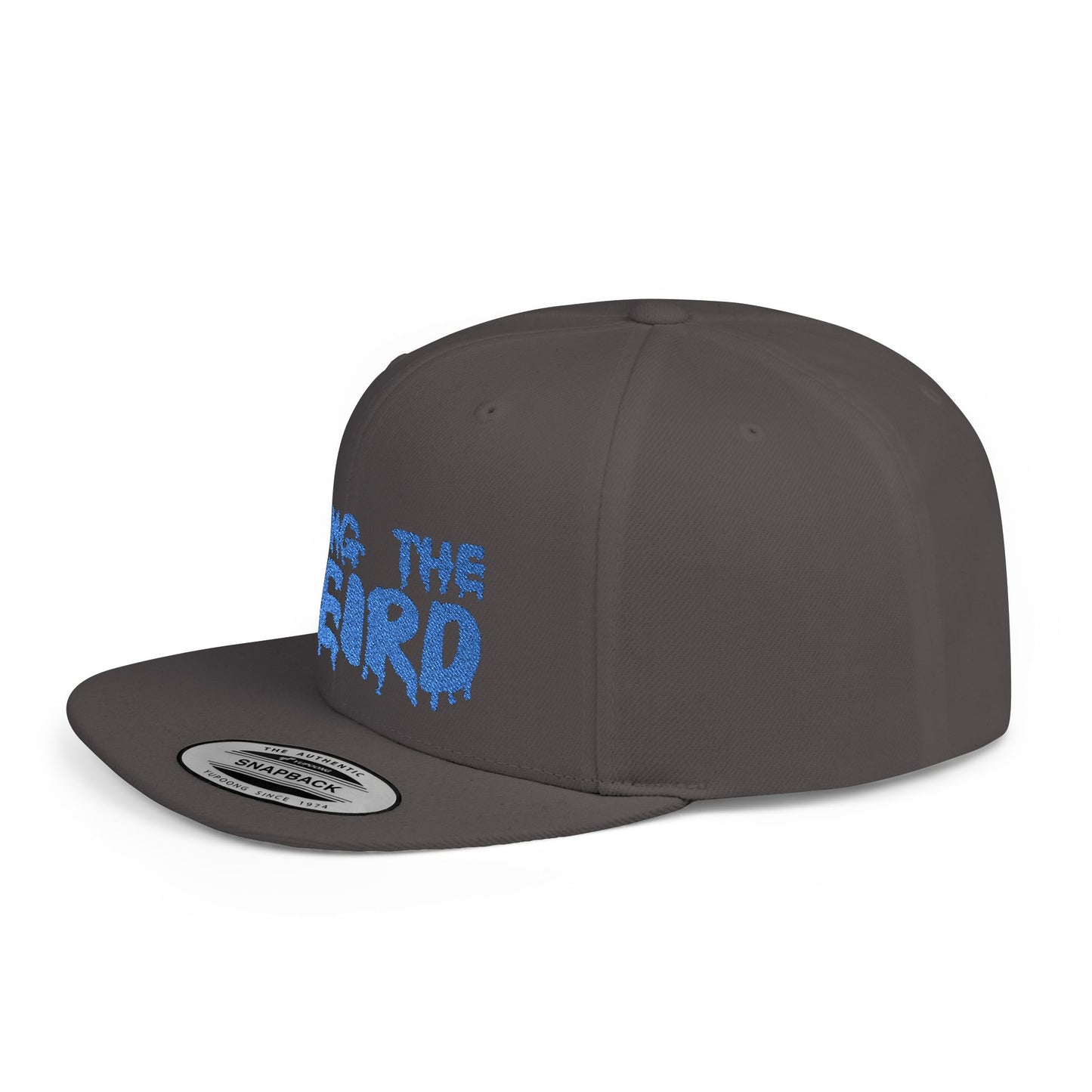 I Bring the Weird Flat Bill Snapback Hat - Blue | Unique Gifts for Quirky Friends, Stylish Headwear for Festivals, Fun Accessory for Parties