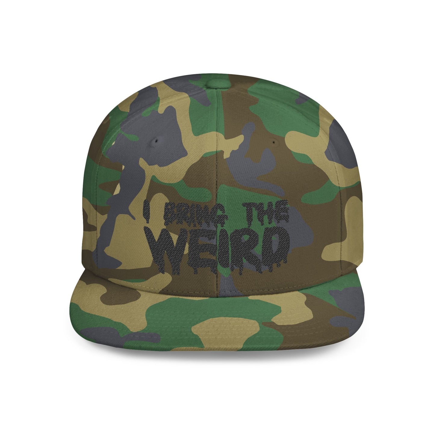 I BRING THE WEIRD Classic Flat Bill Trucker Cap - Black