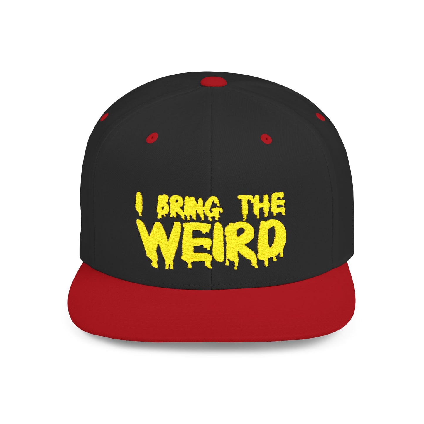 I BRING THE WEIRD Classic Flat Bill Trucker Cap - Yellow