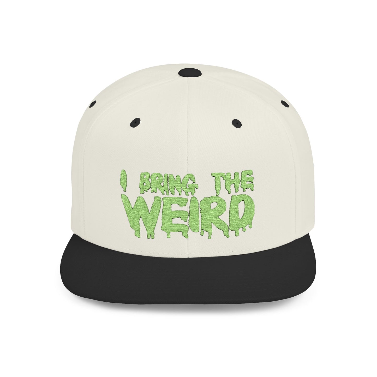 I BRING THE WEIRD Classic Flat Bill Trucker Cap - Neon Green