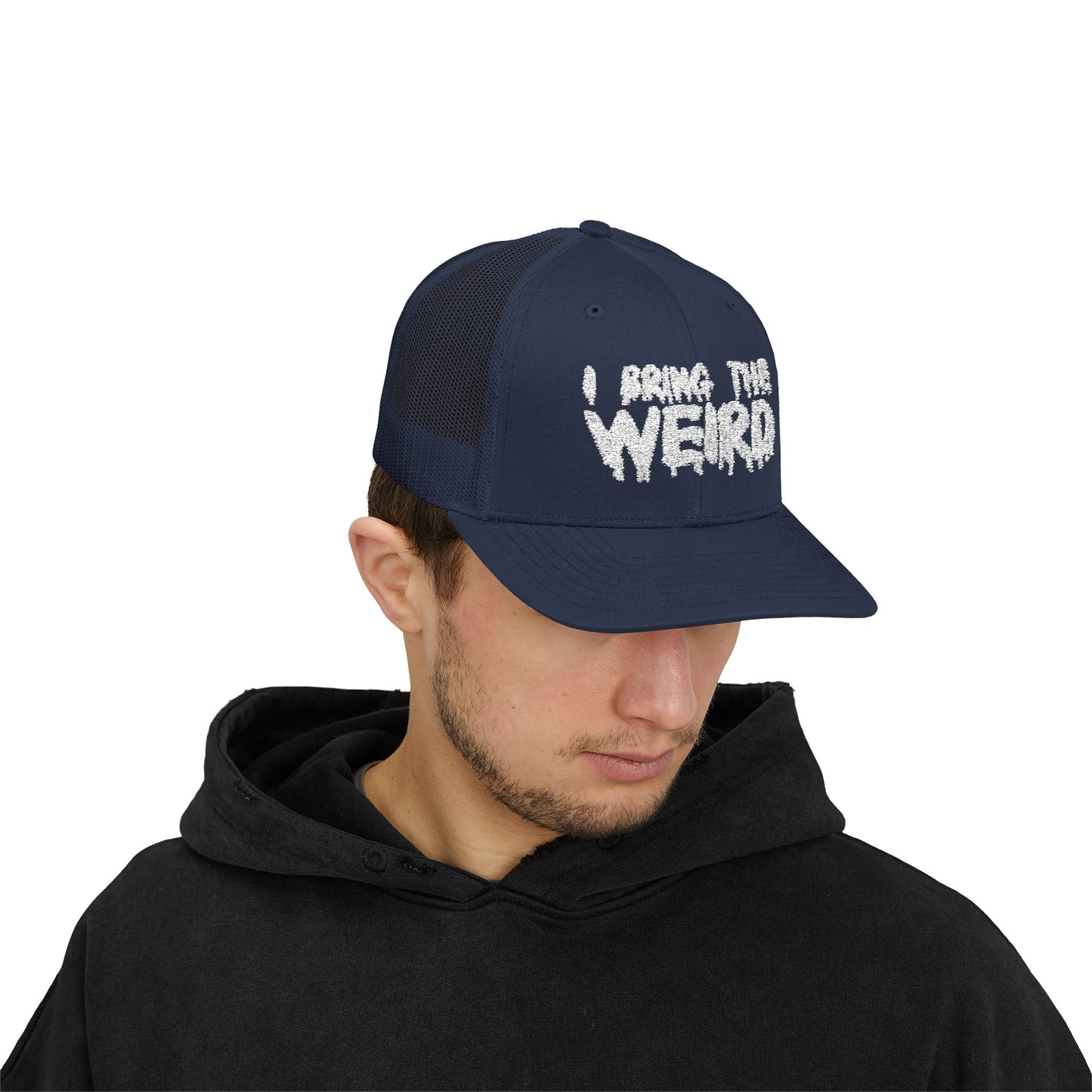 I BRING THE WEIRD Snapback Trucker Cap - Silver