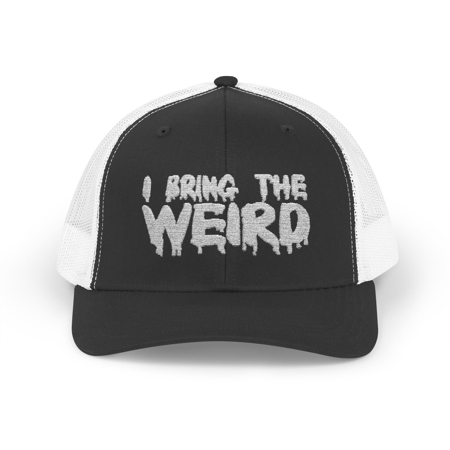 I BRING THE WEIRD Snapback Trucker Cap - Silver
