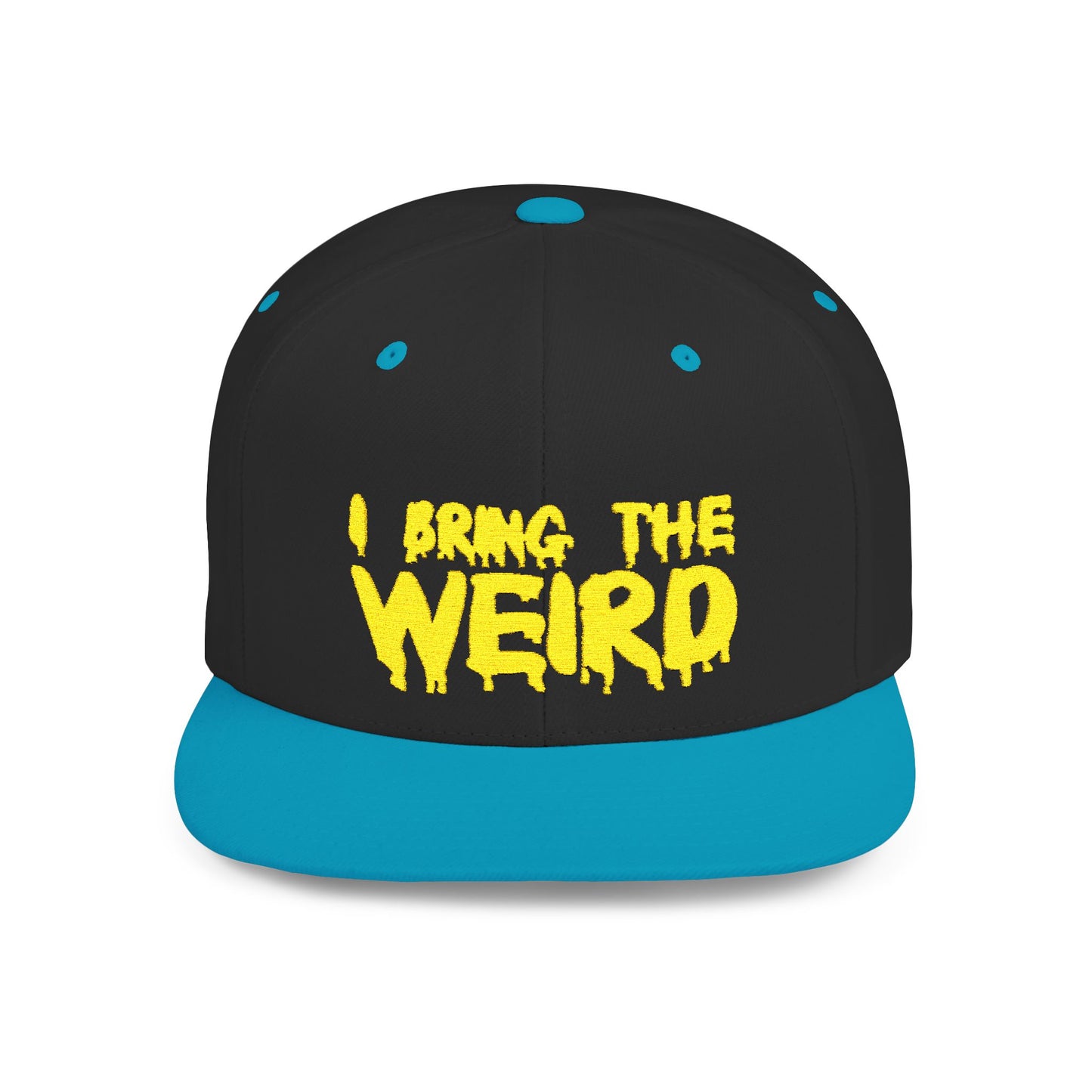 I BRING THE WEIRD Classic Flat Bill Trucker Cap - Yellow