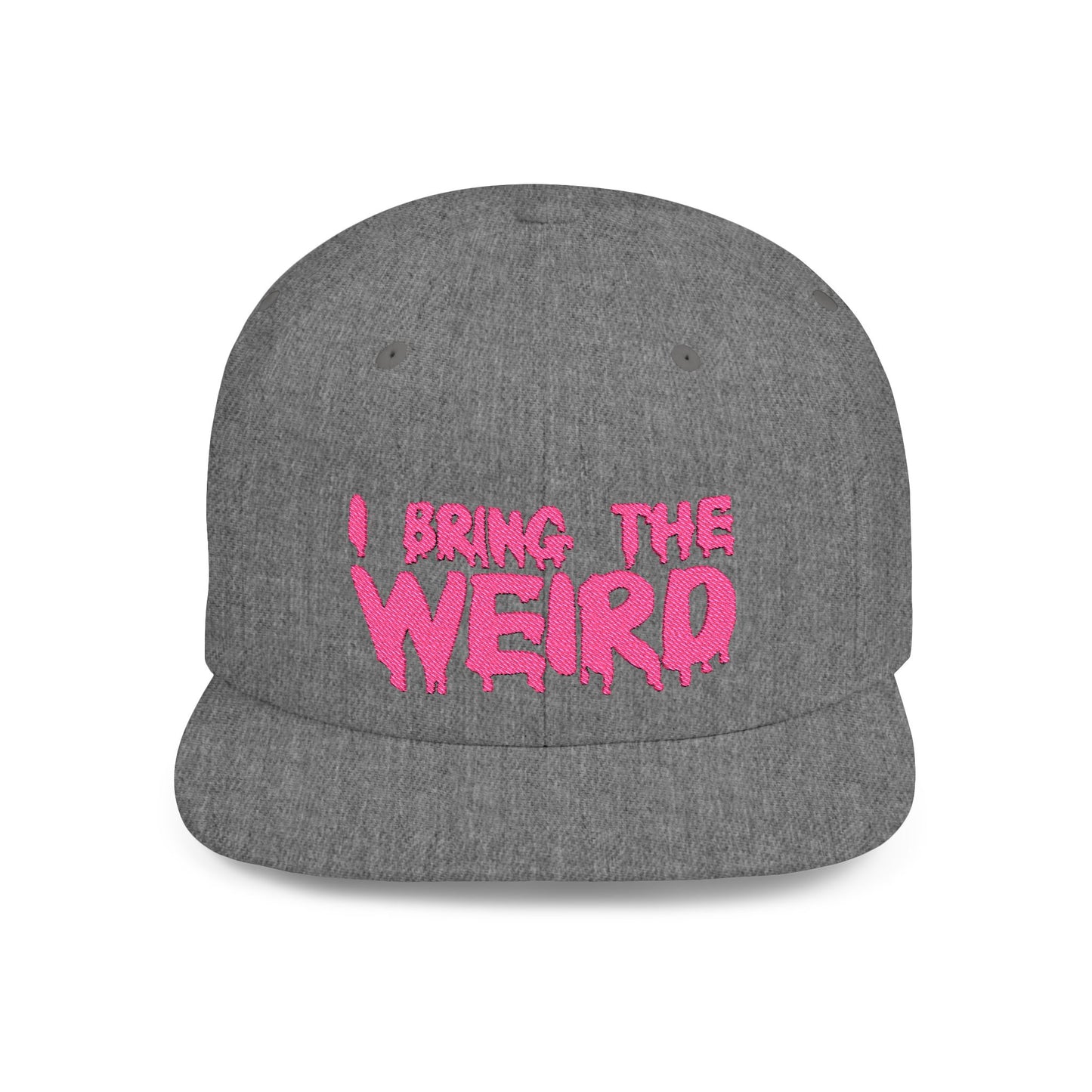I BRING THE WEIRD Classic Flat Bill Trucker Cap - Pink