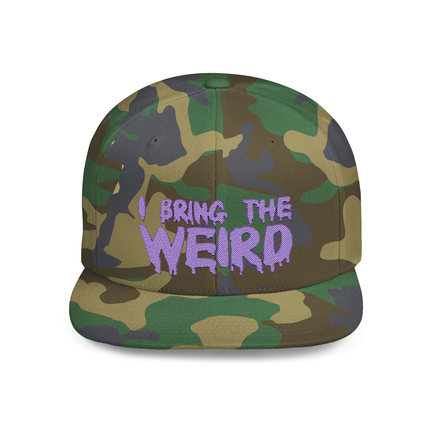 I BRING THE WEIRD Classic Flat Bill Trucker Cap - Purple