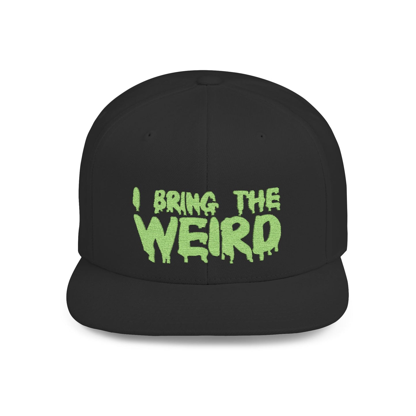 I BRING THE WEIRD Classic Flat Bill Trucker Cap - Neon Green