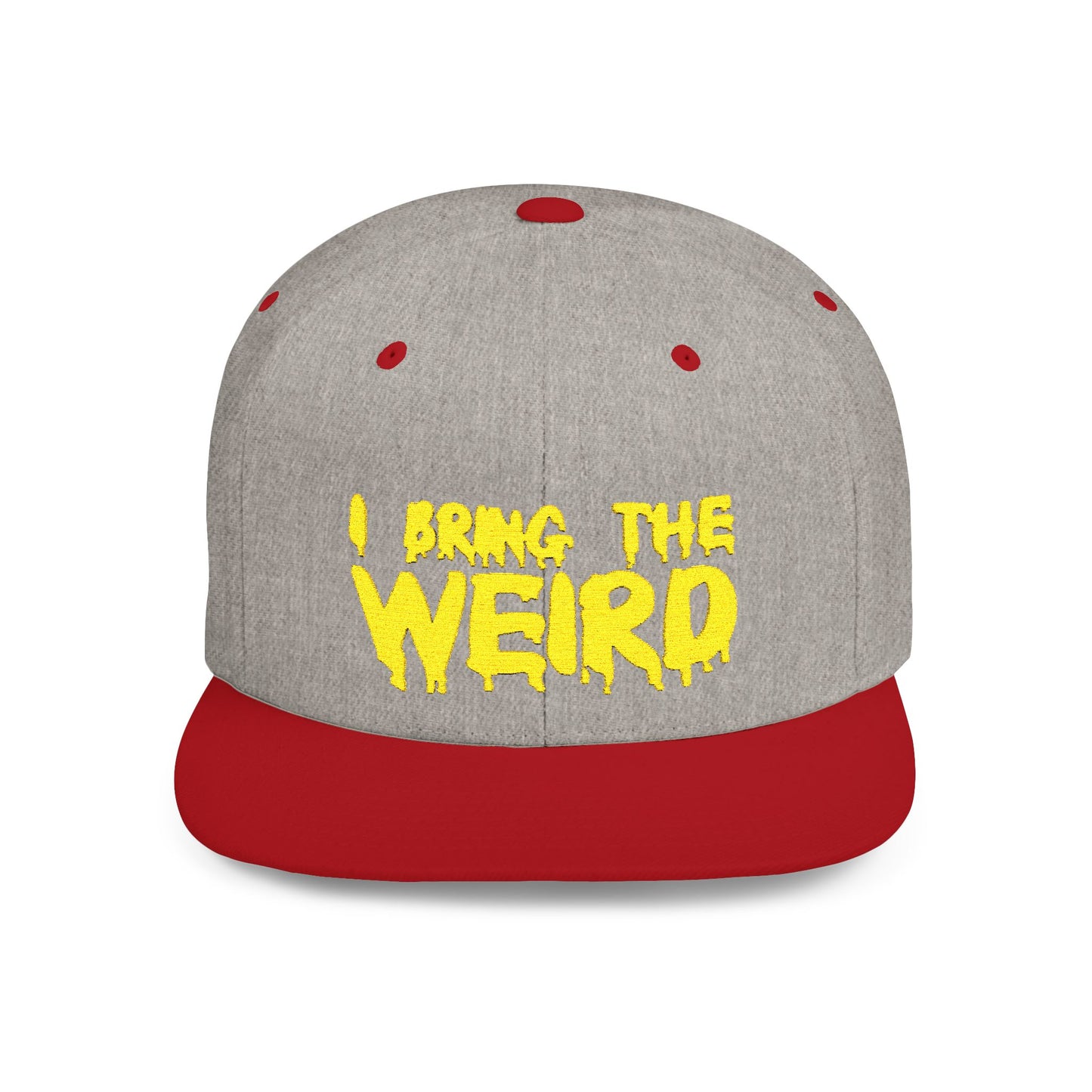 I BRING THE WEIRD Classic Flat Bill Trucker Cap - Yellow