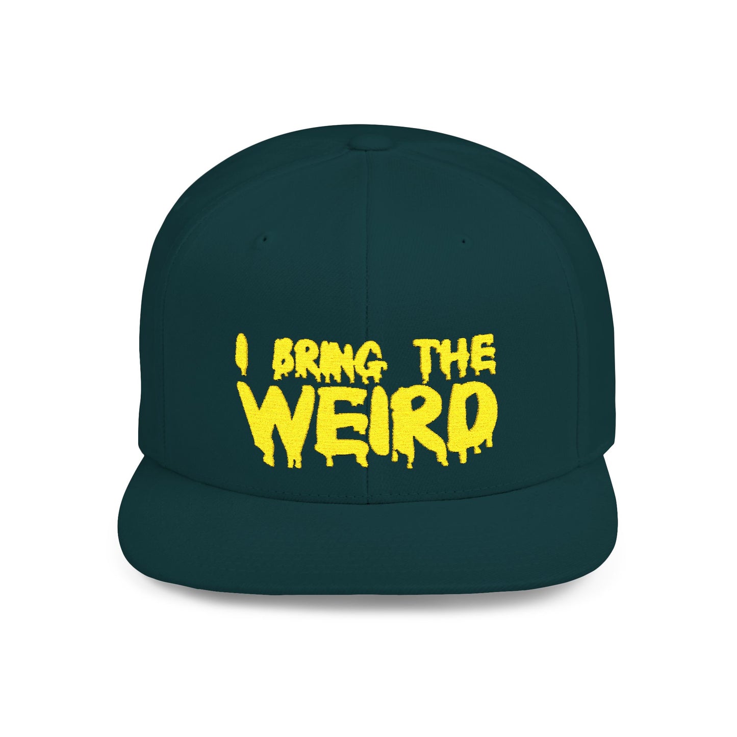 I BRING THE WEIRD Classic Flat Bill Trucker Cap - Yellow