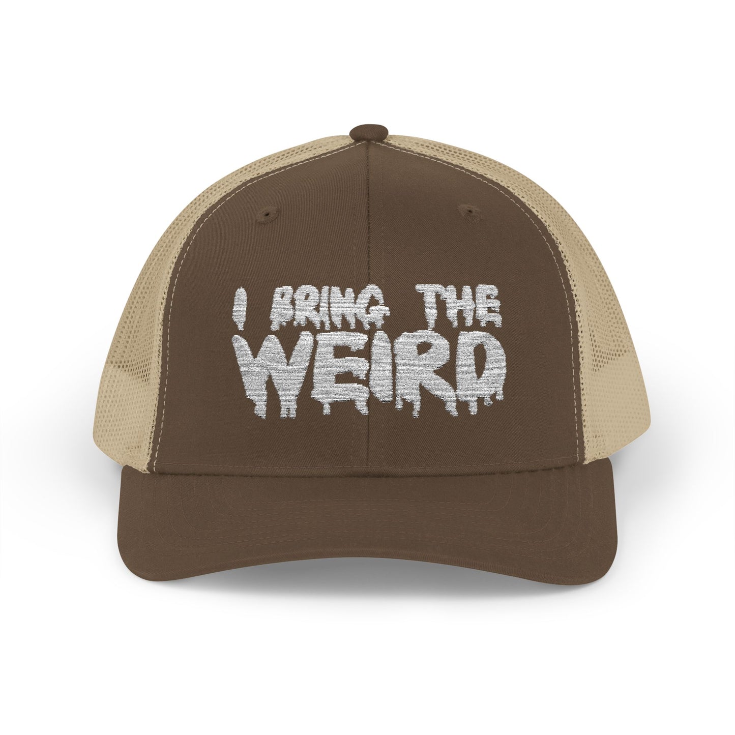 I BRING THE WEIRD Snapback Trucker Cap - Silver