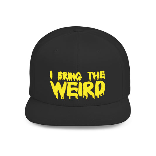 I BRING THE WEIRD Classic Flat Bill Trucker Cap - Yellow