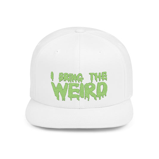 I BRING THE WEIRD Classic Flat Bill Trucker Cap - Neon Green